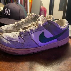 Vintage Nike Dunk Low green white grey natural